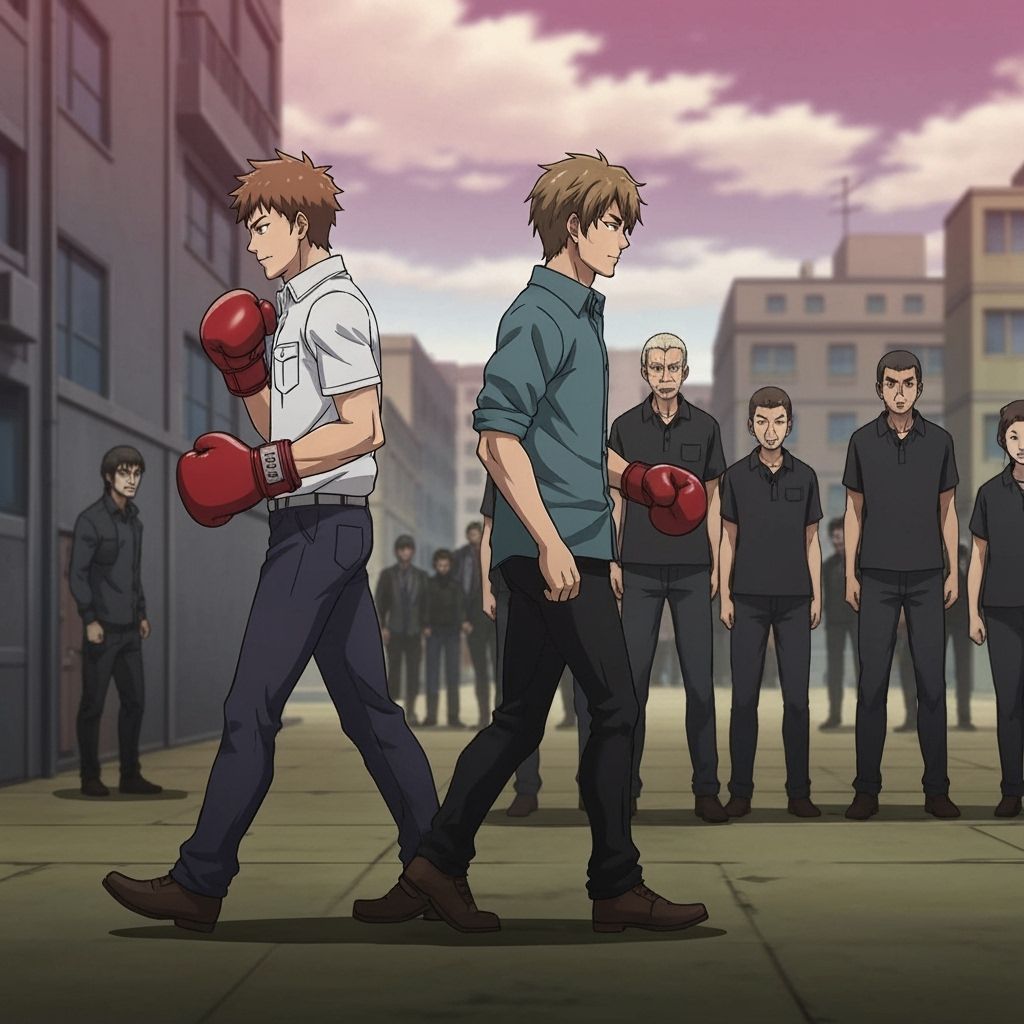 Anime Boxing Duo Confronts Adversaries in Video Game Style