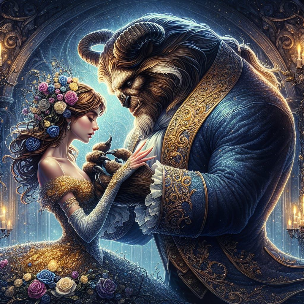 Belle and Beast falling in love 4