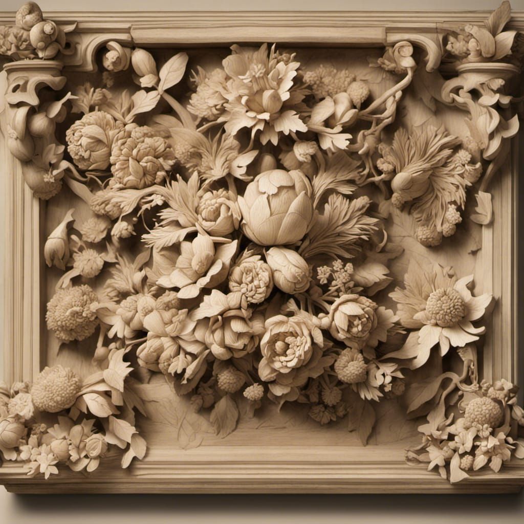 Grinling Gibbons Style Woodcarving of Flower Bouquets