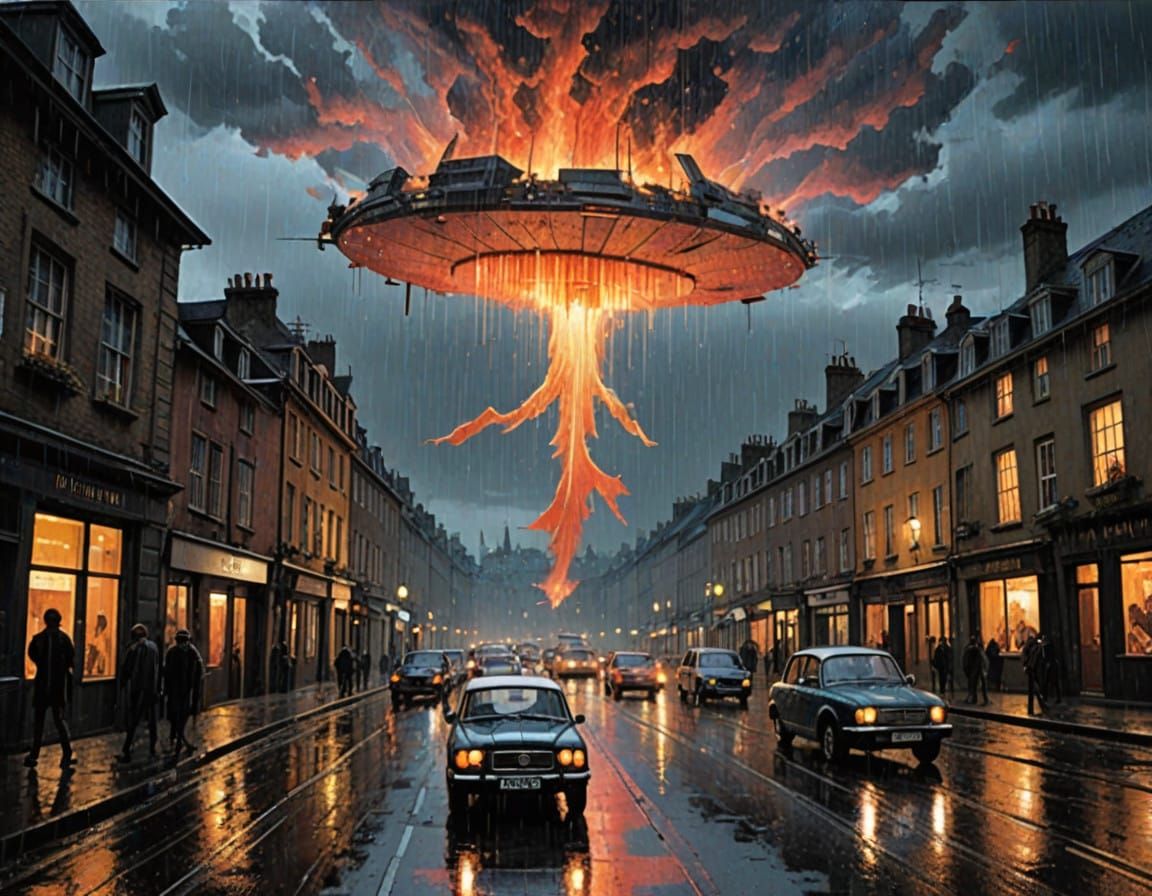 Dreamlike London Landscape in Vibrant Hues and Rococo Style