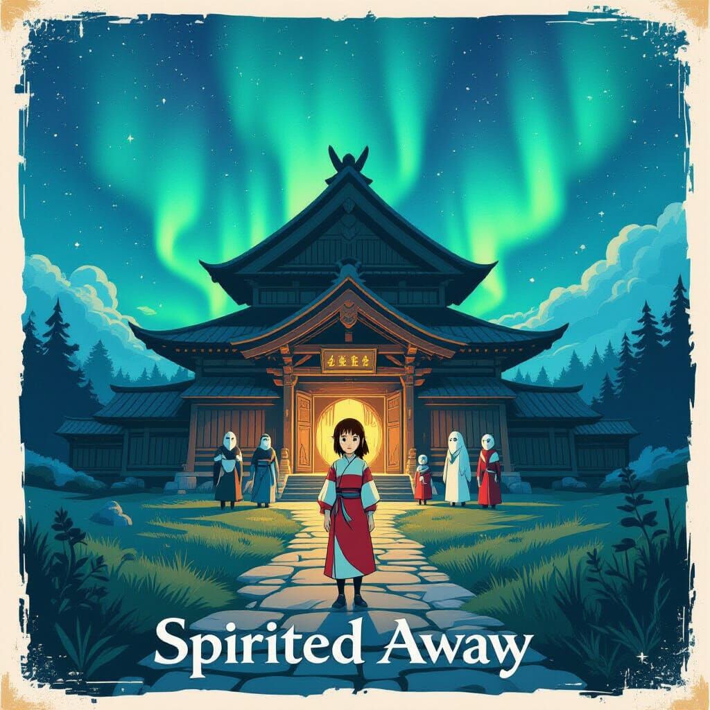 Spirited Away Movie Poster in Scandinavian Style
