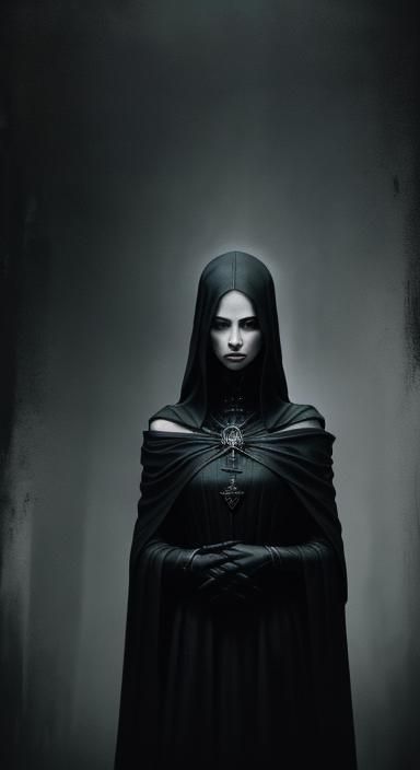 Ominous Godlike Figure in Dark Fantasy Art