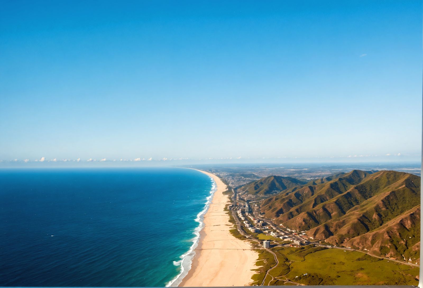 Aerial Ocean View from Airplane, Hyperrealistic Detail