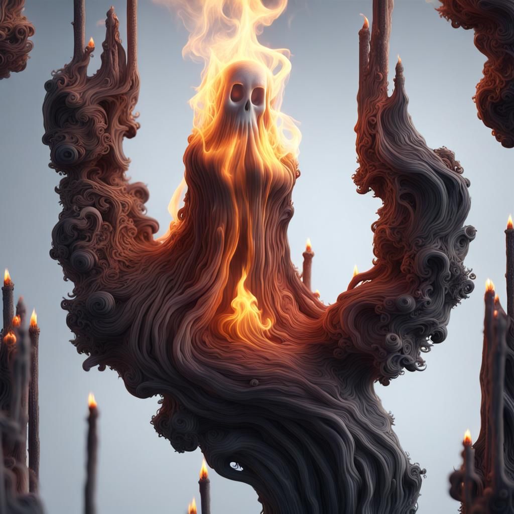 Ghosrt Wood smoke and fire