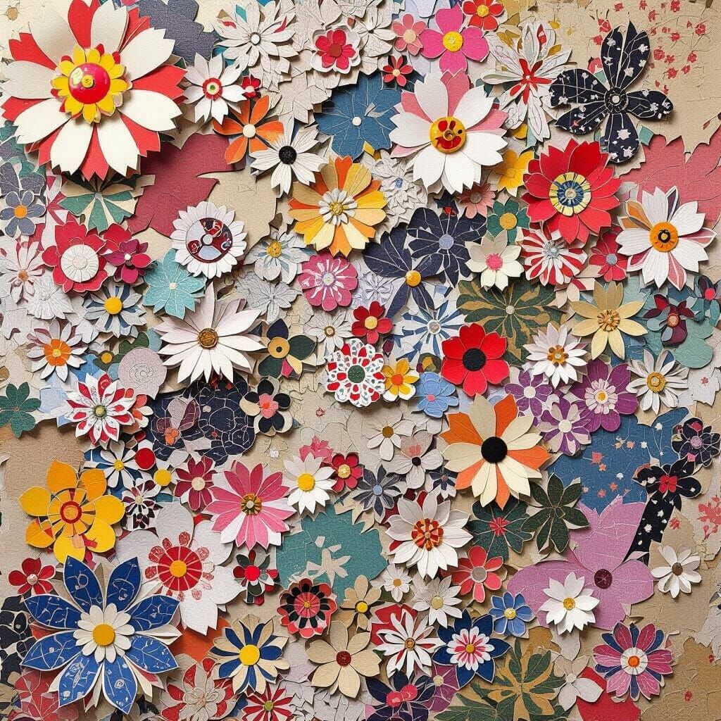 Waste Paper Art Inspired by Murakami and Garcia