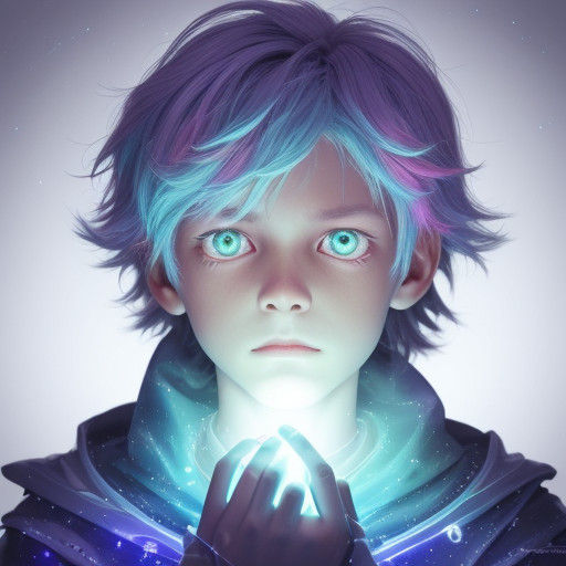 Glowing Alien Boy with Psychic Aura