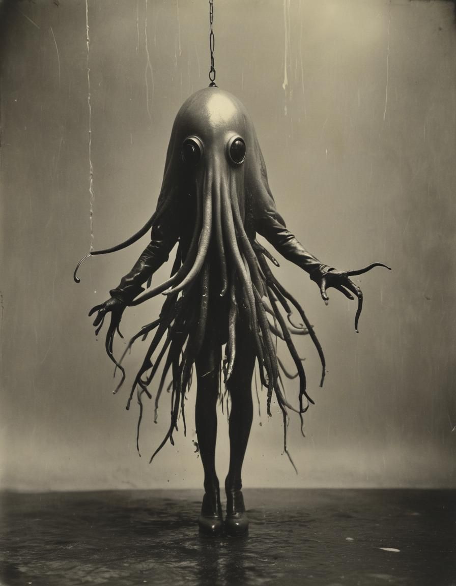 Surreal Squid Rain: A Hallucinatory Photograph