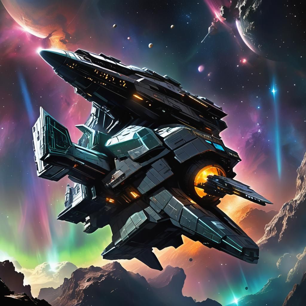 Majestic Sci-Fi Spaceship Concept Art