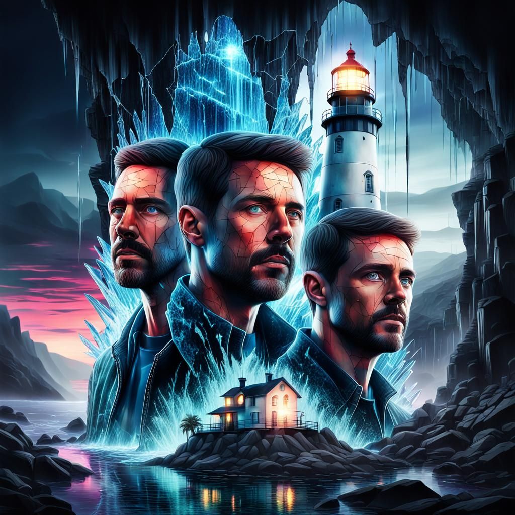 Horror Icons Merge in Surreal Shattered Glass Art