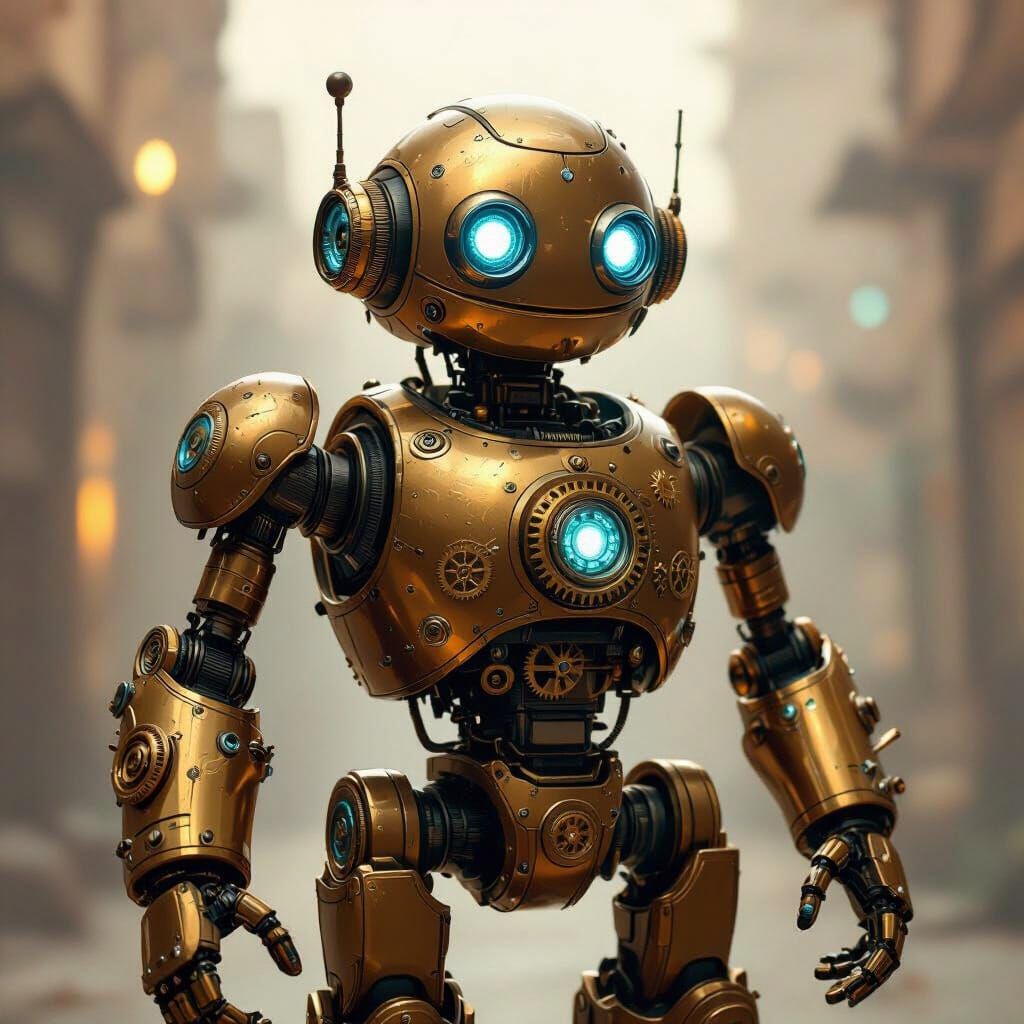 Steampunk Robot Kelly in Detailed Illustrative Style