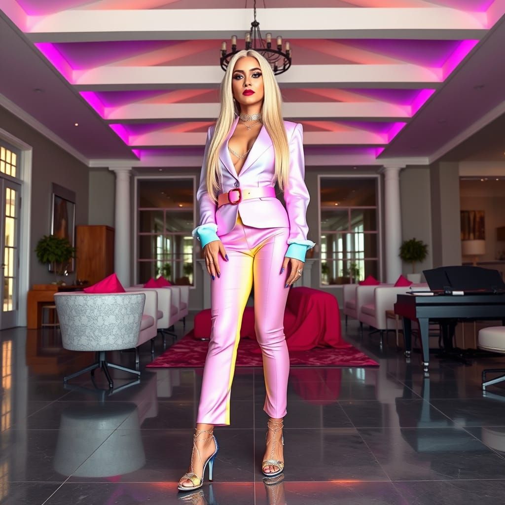 Lady Gaga as Music Teacher in Rainbow Style