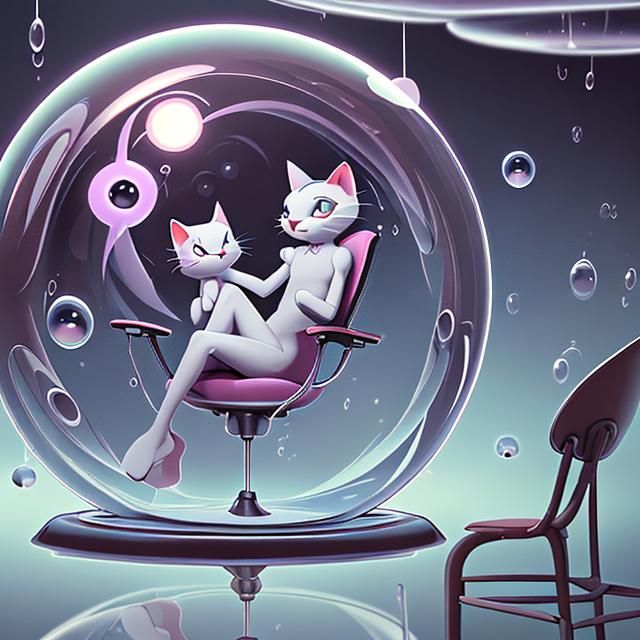 Anthropomorphic Cat in a Time Bubble