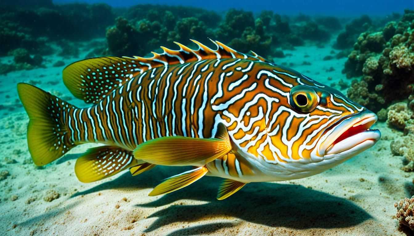 Grouper Fish in Clear Mediterranean Sea