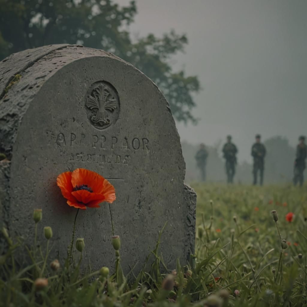 Poppy for Remembrance Day: Cinematic Film Still