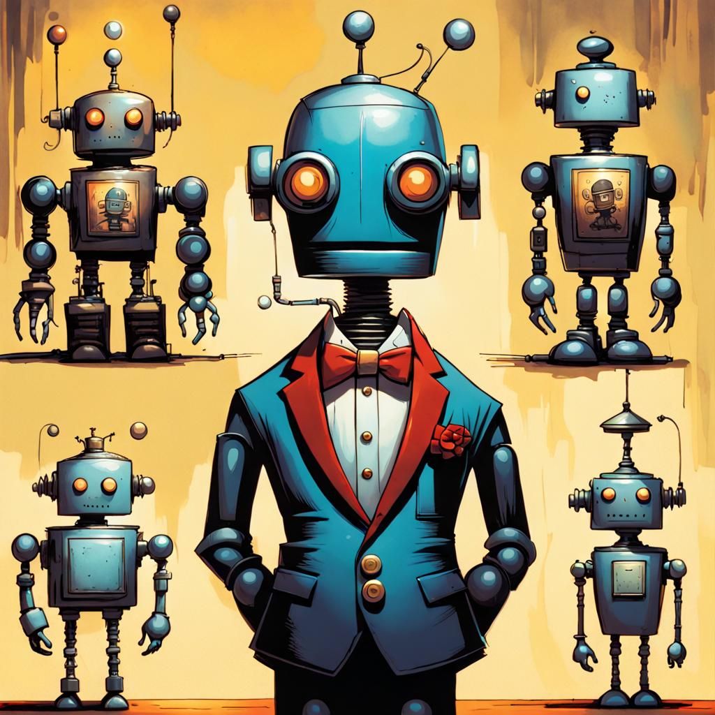 Robot Butler in Traditional Outfit