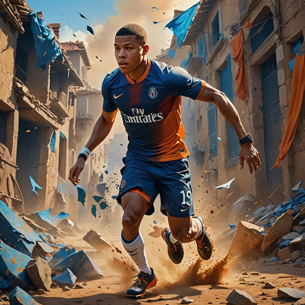 Mbappe and Chaeta in a Vibrant Fantasy Art