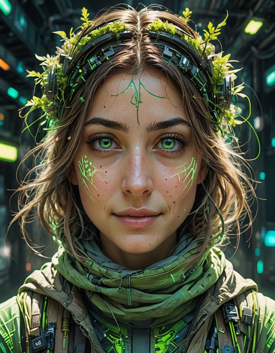 Cute IT Android Girl in Sci-Fi Photography Style