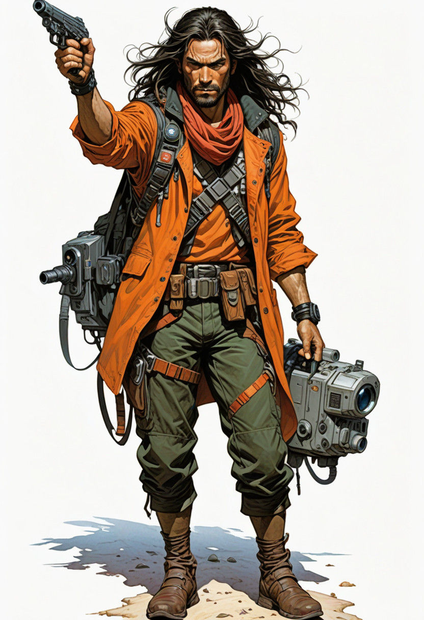 Ethereal Sci-Fi Drifter in Vibrant Colors