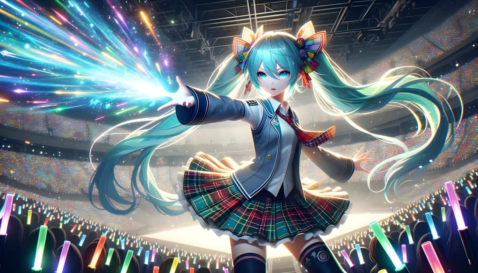 Vocaloid Idol Conquers the Stage with Colorful Beam