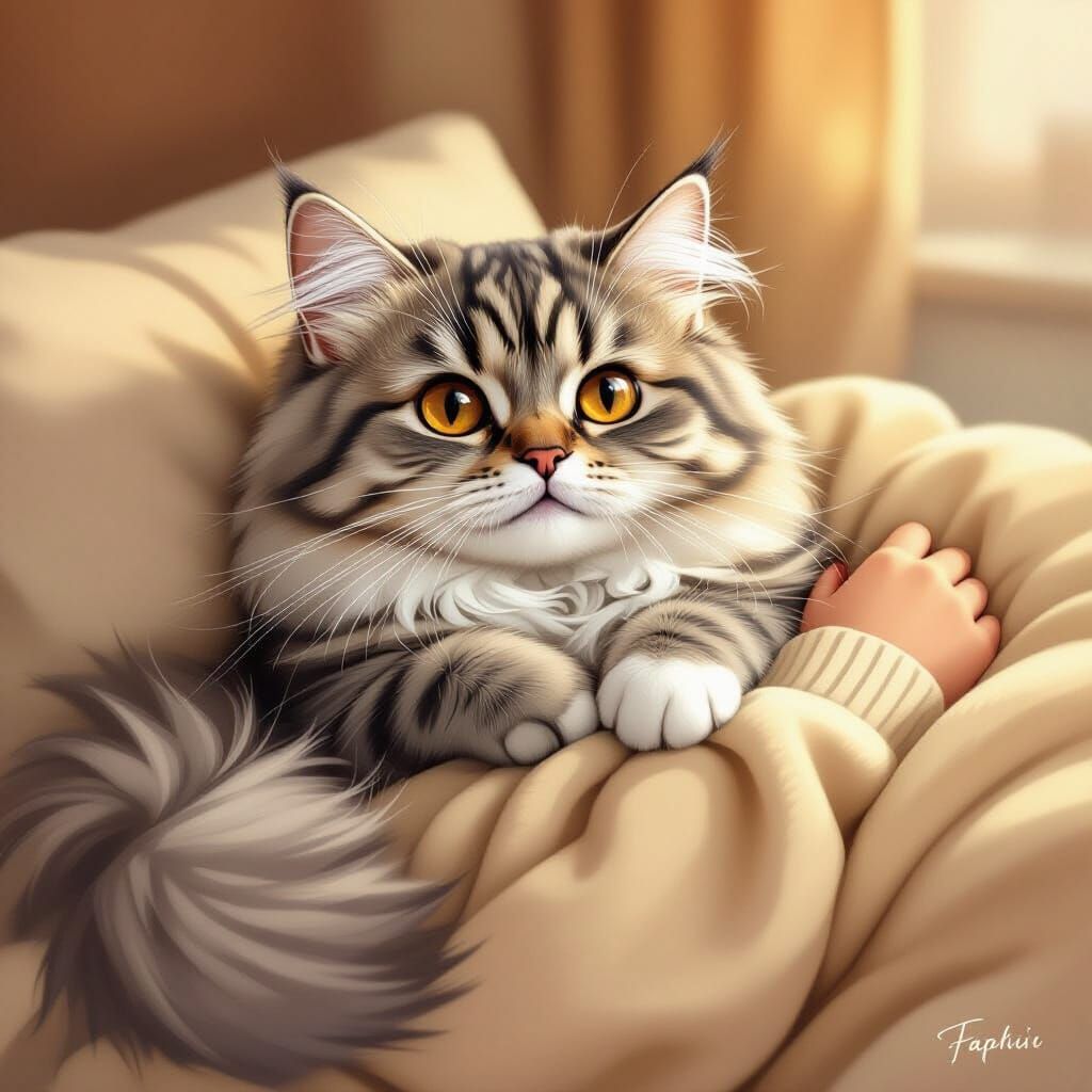 Cozy Scottish Fold Cat Poster Design