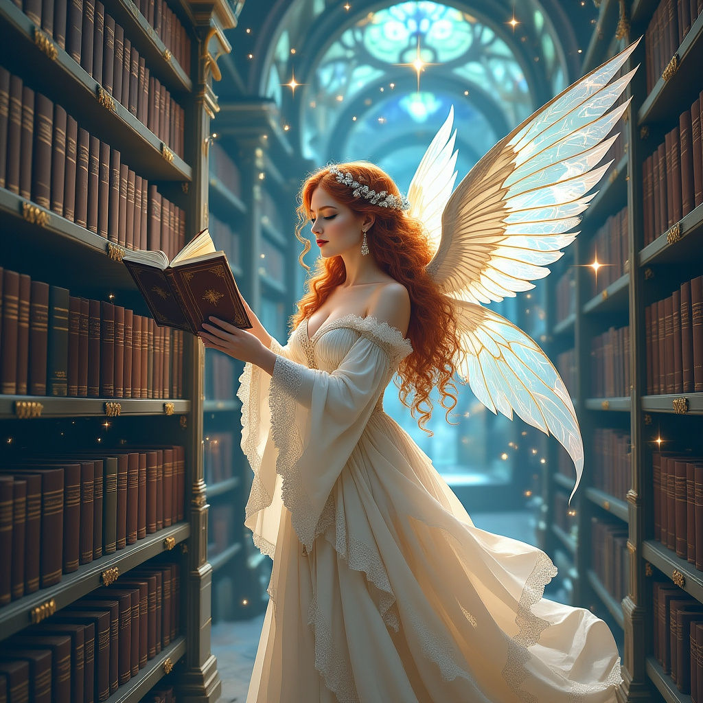 Celestial Librarian in a Sky Library
