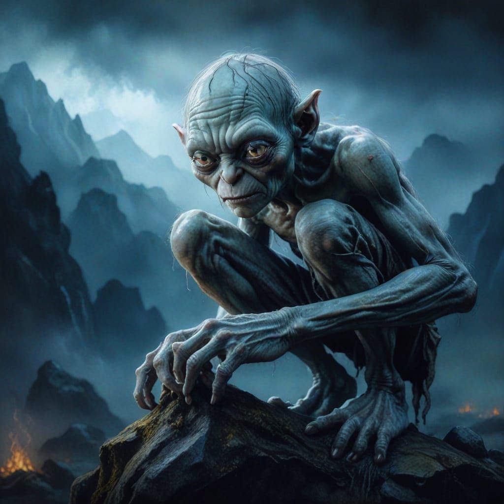 Gollum in Mysterious Watercolor