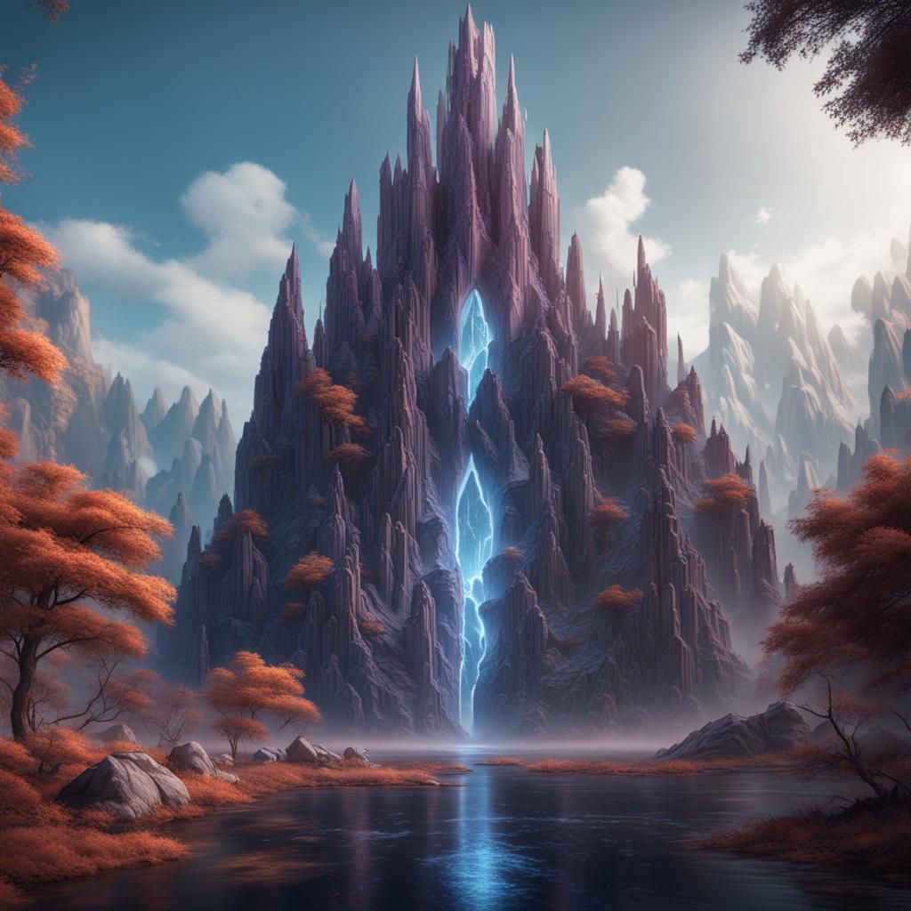 Fantastical Crystal in Detailed Matte Painting