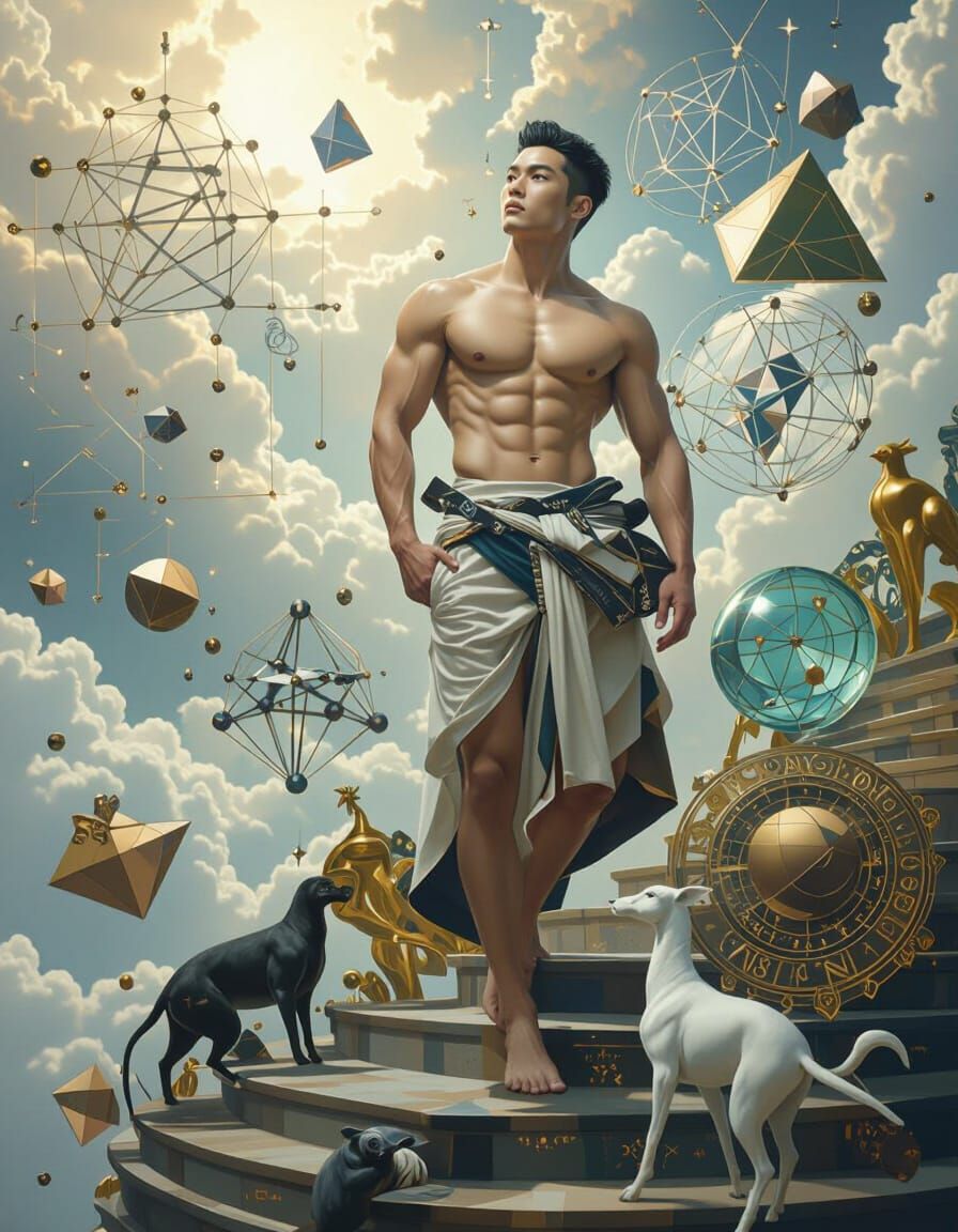 Surreal Mathematical Paradise with Fantastical Bosch Animals