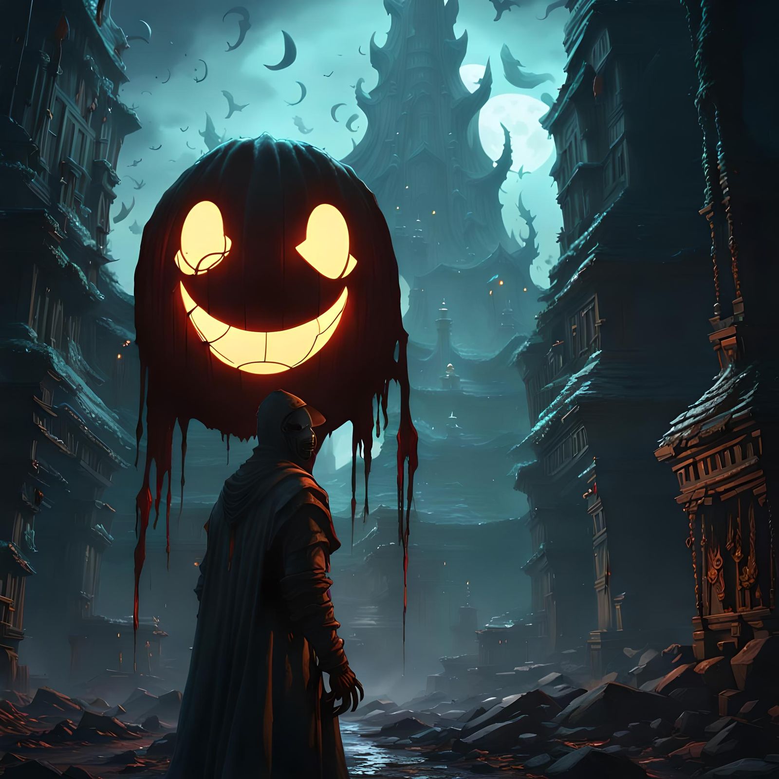 Sinister Figure in the Dark: Matte Painting