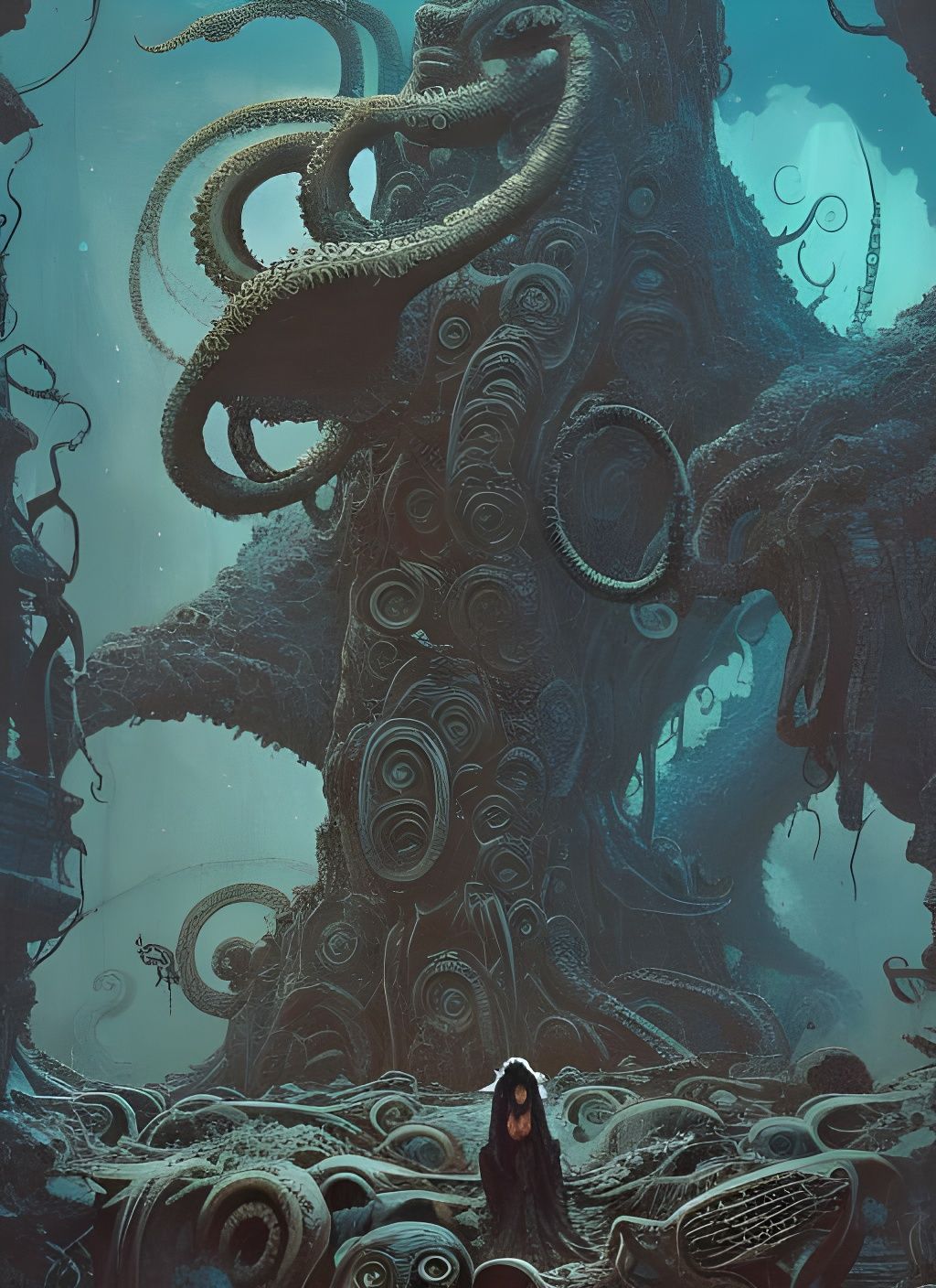 Lovecraftian Tentacle Beast Rises from Ruins