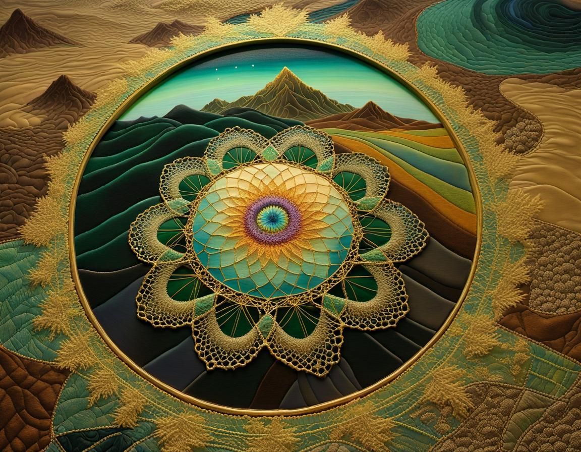 Terraformed Spirograph Landmark in Shabby Chic Style