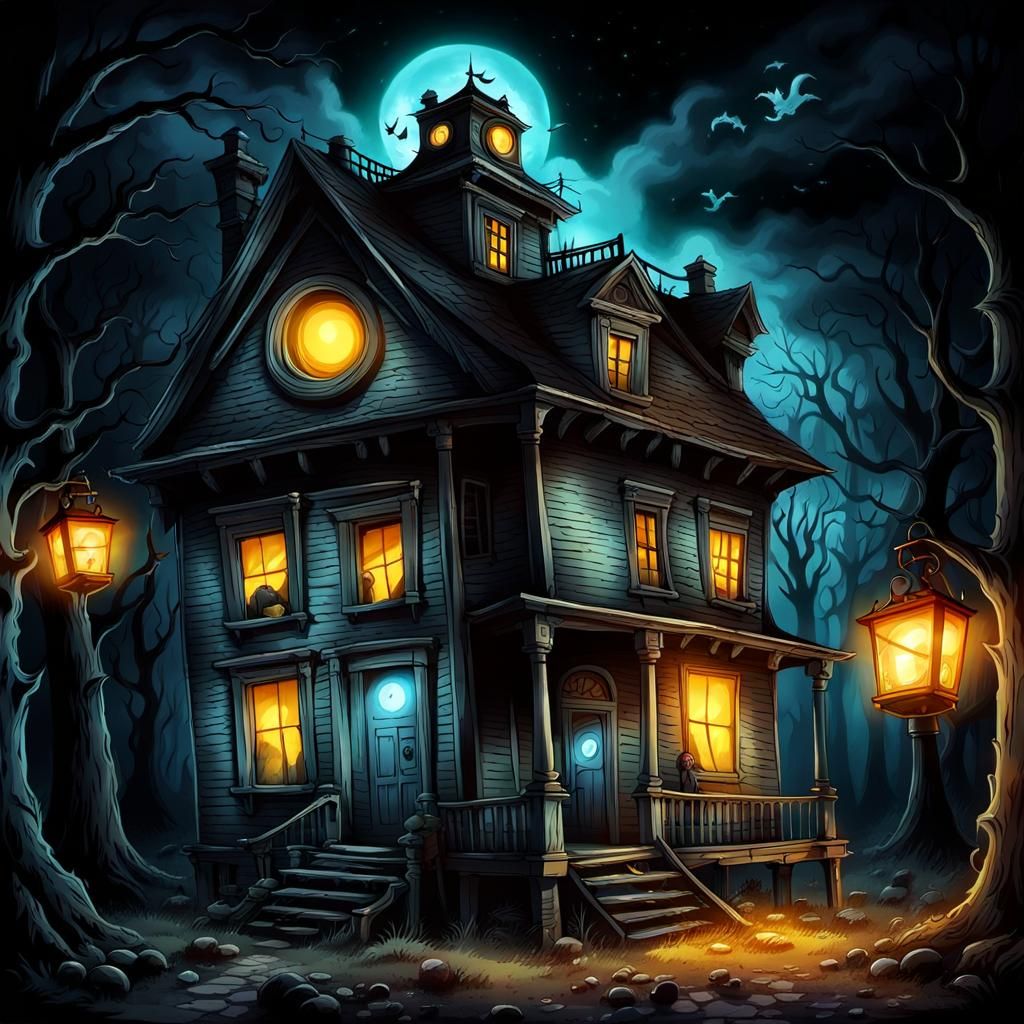 Cute Boys Ghost Hunting in Airbrush Art Style