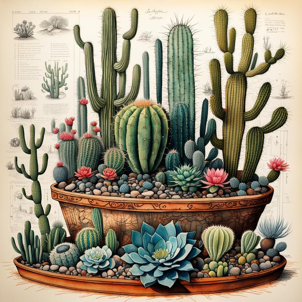 Ink Drawing: How to Grow Cacti