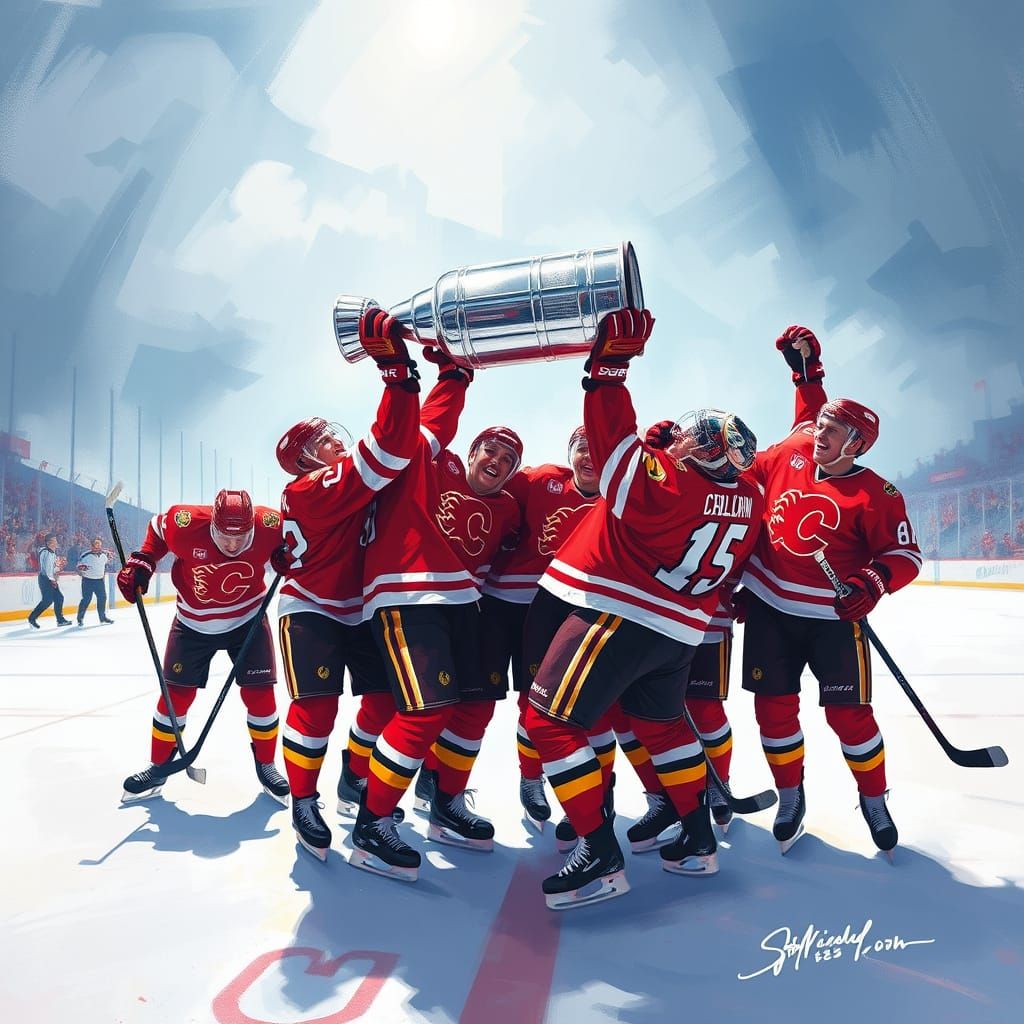 Calgary Flames Celebrate Stanley Cup Victory