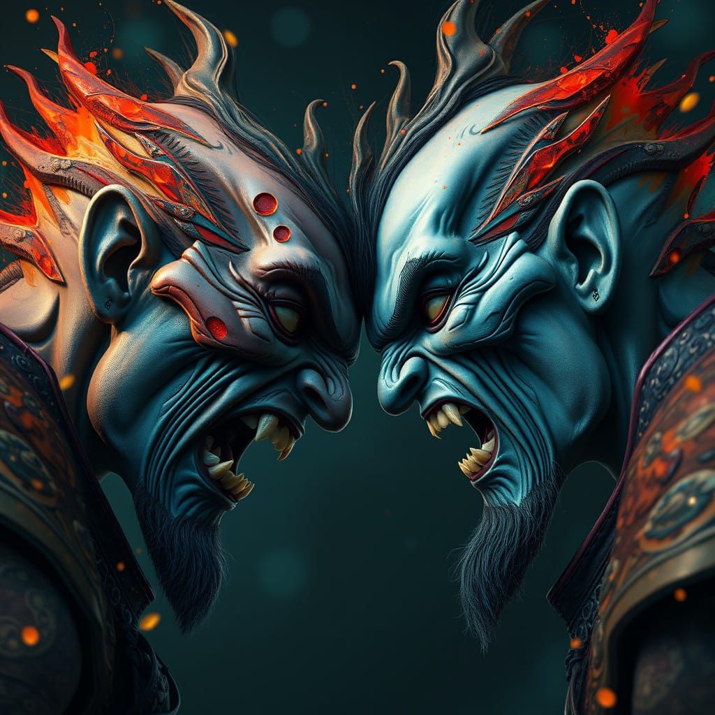 Two Furious Hanya Clash in Fantastical Art