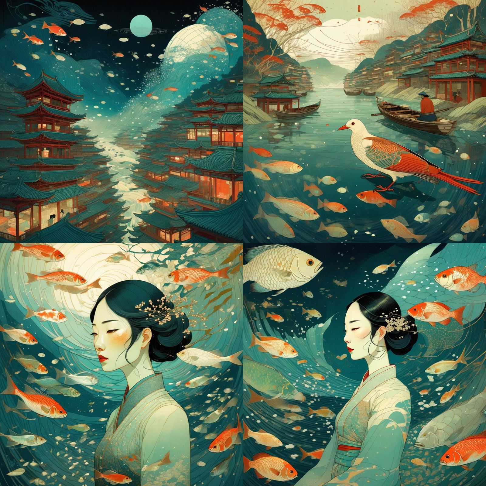 Dynamic Figure in Contemporary Illustration Style