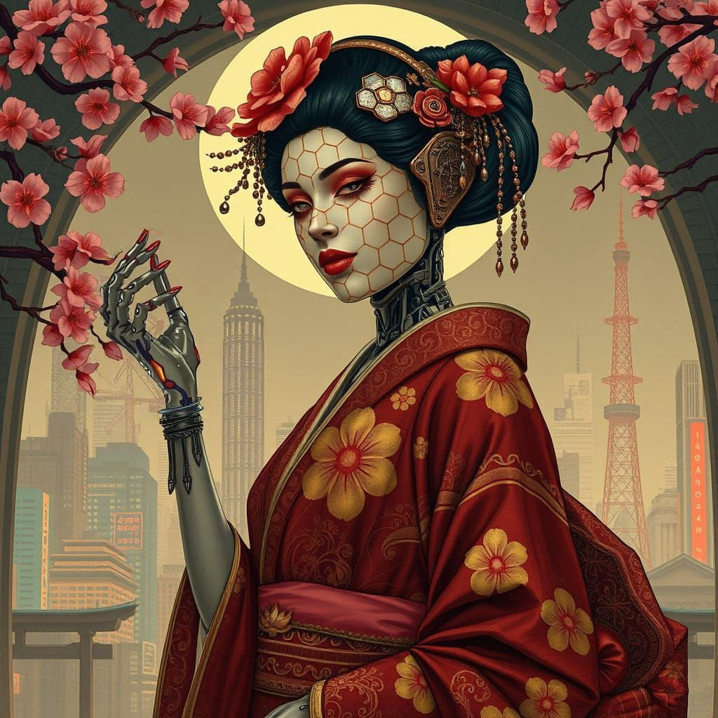Retro Cyber Geisha