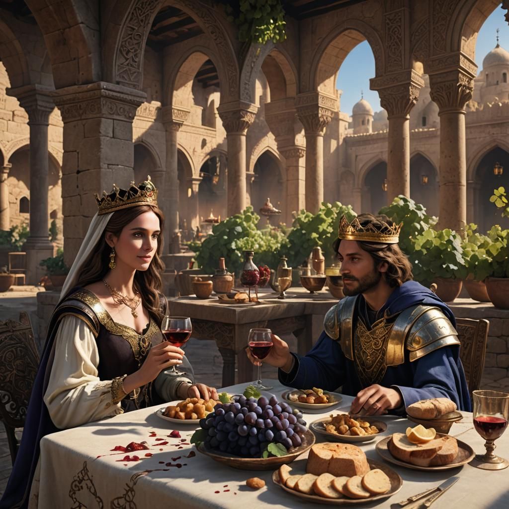 Royal Feast in the Middle East: Fantasy Concept Art