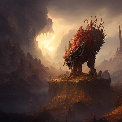 Epic Dragon Concept Art in Dark Fantasy Style