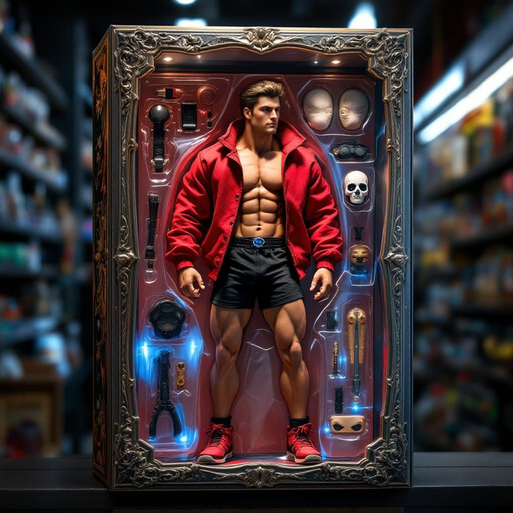 Elegant Male Doll in Ornate Toy Box