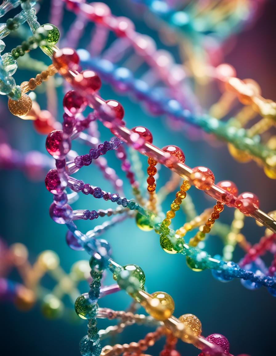 Rainbow Crystal DNA Helix Macro Image