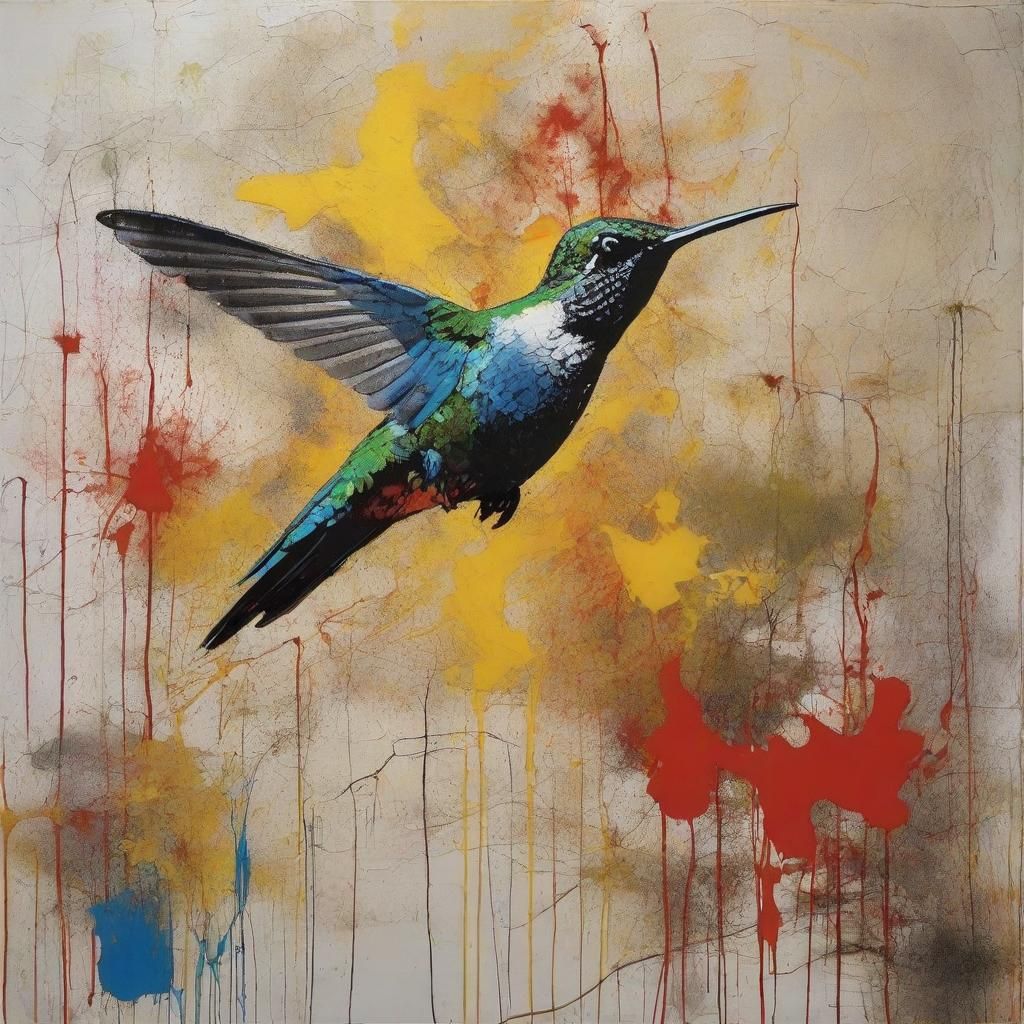 Expressionist Hummingbird in Cinematic Style