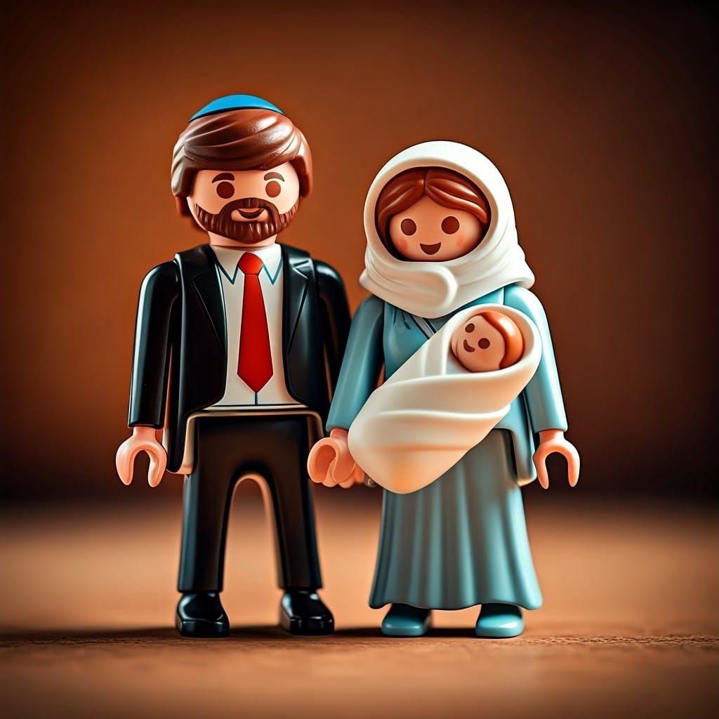Traditional Orthodox Family in Playmobil Style