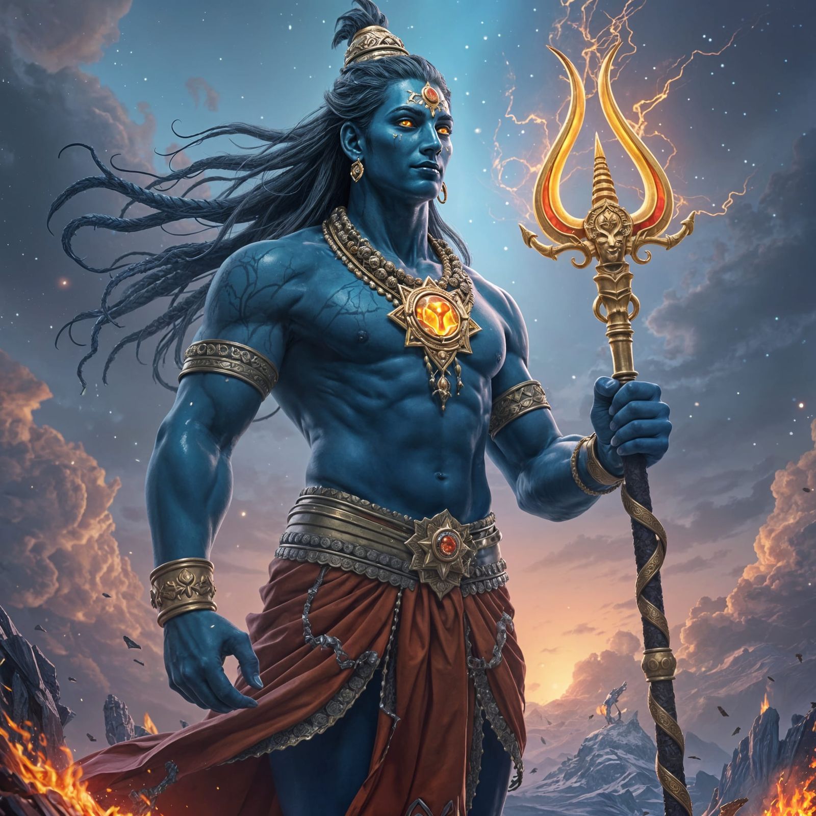 Cosmic Guardian of Dharma in Frozen Himalayan Void