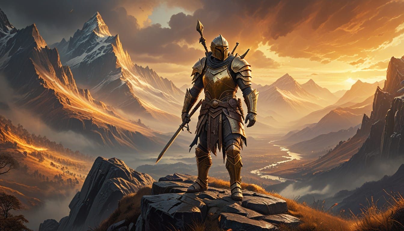 Tamriel Adventurer in a Vibrant Oil Painting