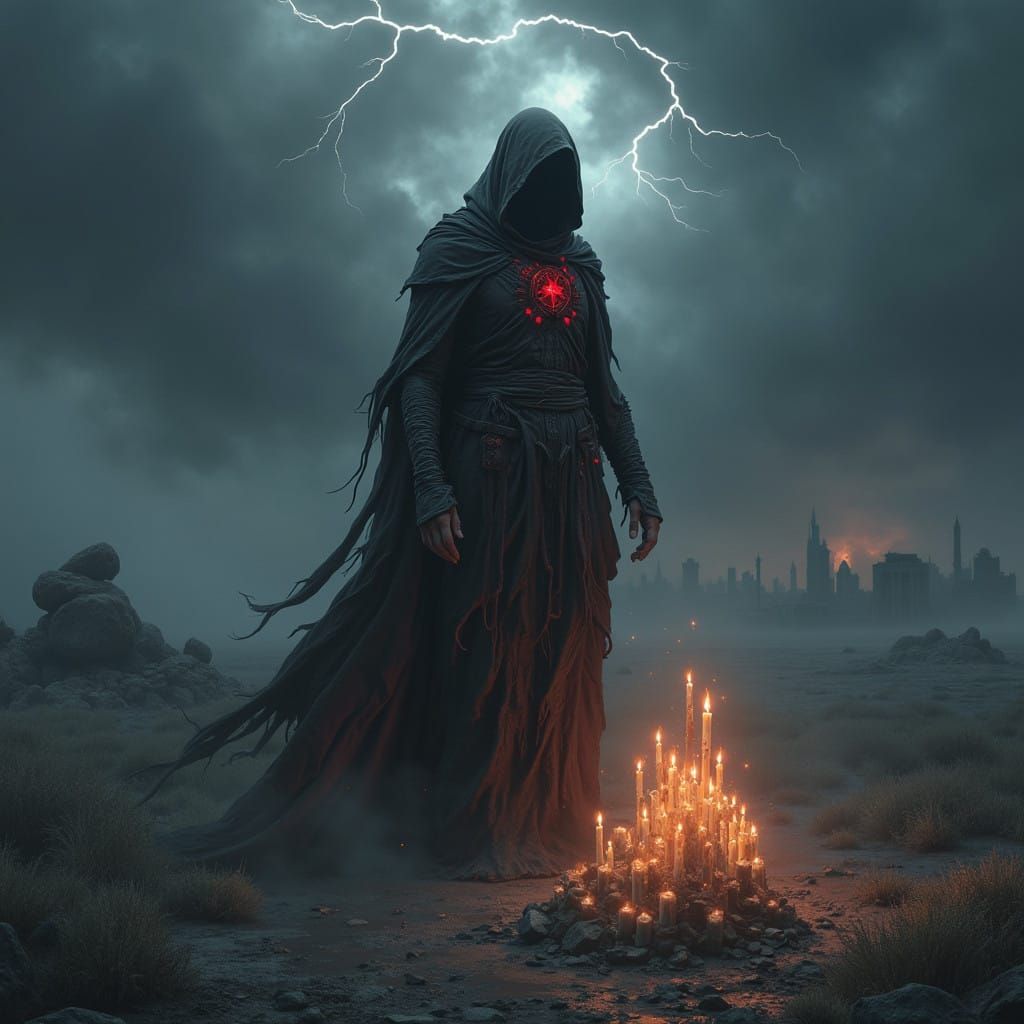 Ethereal Dark Energy Being Surrounded by Flickering Candles...