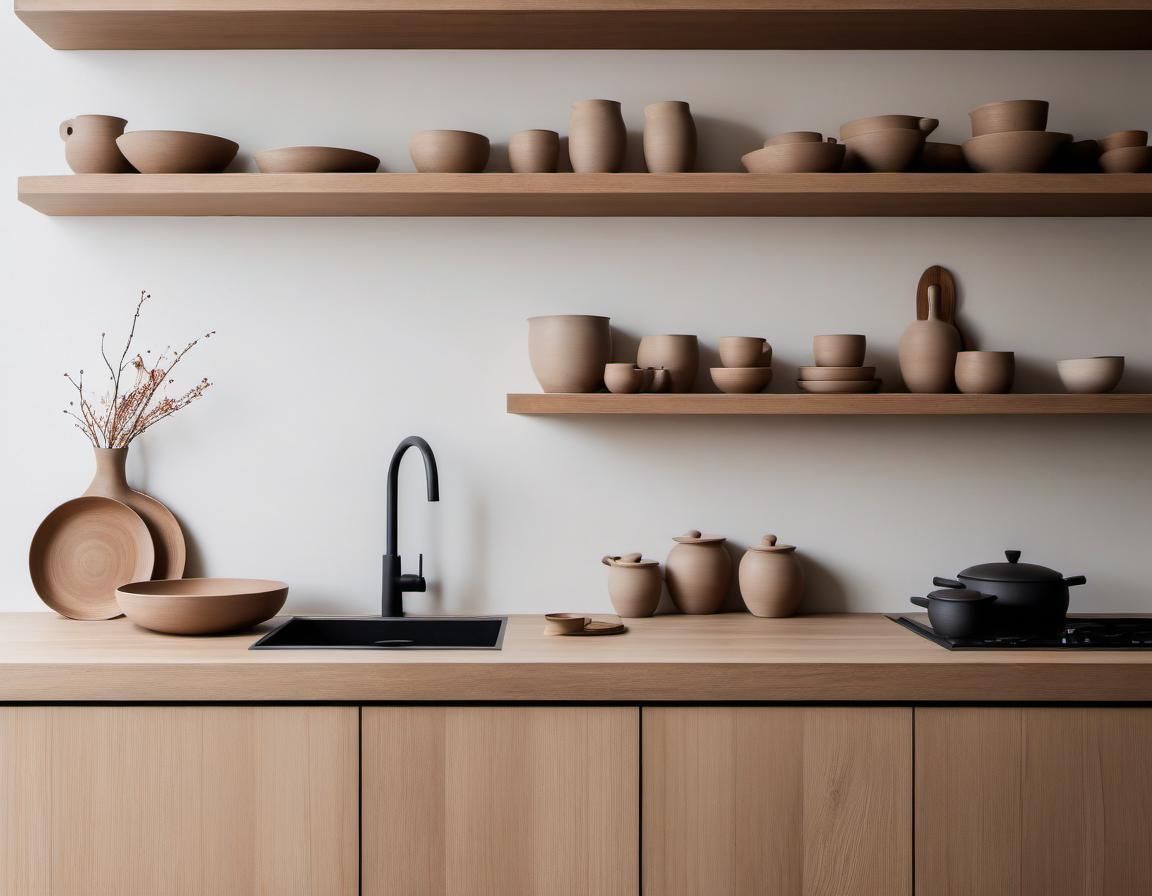 Japandi Kitchen Interior Design: Minimalist Wood & Ceramic