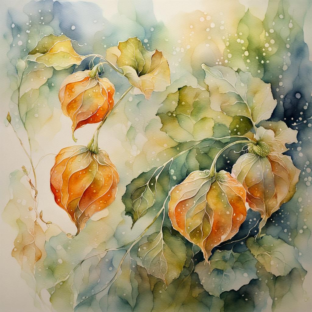 Ethereal Watercolor Garden Scene in Jean Haines Style