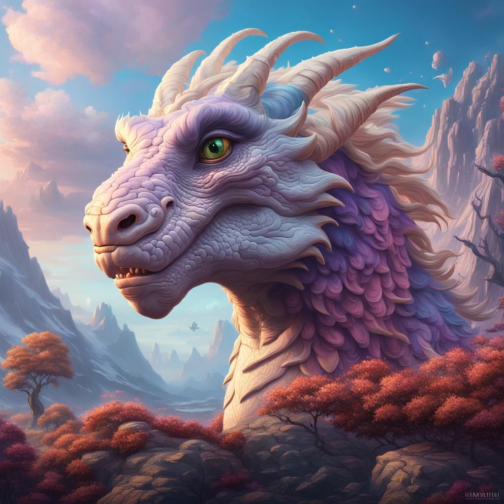 Pastel Luck Dragon Fantasy Concept Art