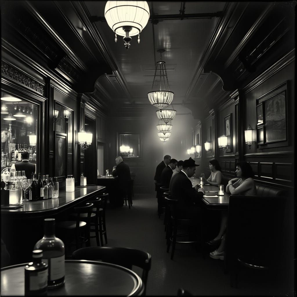 1920s New York Speakeasy at Night